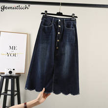 GEMUTLICH Plus Size S-9XL Women Denim A-lined Skirt Jeans High Waist Skirt Fashion Spirng Summer 2022 New 2024 - buy cheap