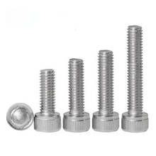 2pcs M6 Allen cylindrical head knurled screws hex socket cap headel screw left teeth bolts stainless steel bolt 10mm-50mm long 2024 - buy cheap