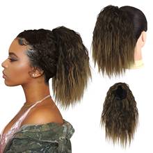 Ponytail Hair Extension Afro Synthetic Short Curly Wave Chignon Hairpiece Drawstring Pony Tail with Clips in Pigtails 2024 - buy cheap