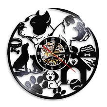 Reloj de pared con registro de Casa de Bulldog Francés, diseño moderno, decoración de pared para el hogar, para mascotas, perros, cachorros, animales, regalo 2024 - compra barato