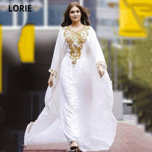 Платье LORIE женское шифоновое вечернее в мусульманском стиле, кафтан с золотыми блестками и бисером, марокканский кафтан, Формальное вечернее, для выпускного вечера 2024 - купить недорого