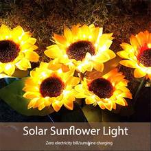 Luz LED Solar de girasol para decoración de jardín, luces impermeables para exteriores, 0,6 W, 2021 2024 - compra barato