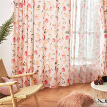 Nordic fruits pink cute curtains for girl kids living room bedroomins style peach curtain for window study  half shading 2024 - buy cheap