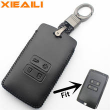 XIEAILI Genuine Leather 4Button Keyless Entry Smart Key Case Cover For Renault Kadjar S72 2024 - buy cheap