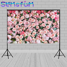 Telones de fondo de vinilo para fotografía, telón de fondo para estudio fotográfico, 3D, rosa, pared de flores, fiesta de cumpleaños, Baby shower 2024 - compra barato