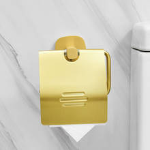 Ouro escovado alumínio banheiro suporte de papel fixado na parede suporte do papel higiénico rolo titular prateleira acessórios do banheiro 2024 - compre barato