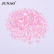 JUNAO 3x6 4x8mm Pink AB Nail Rhinestone Stickers Flatback Mini Crystal Applique Horse Eye Acrylic Strass For Jewelry Crafts 2024 - купить недорого