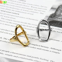 Kshmir-anillo hueco Irregular para mujer, temperamento creativo simple, cóncavo y convexo, geométrico, accesorios, 2021 2024 - compra barato