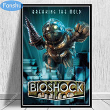 Poster bioshock rapture jogo de vídeo retro crianças presente da parede arte da lona pintura cartazes e impressões para o quarto decorativo decoração casa 2024 - compre barato