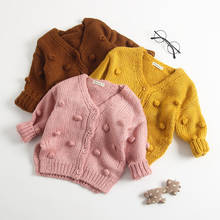 Детский вязаный свитер ручной работы с пузырьками, кардиган, куртка, Детский свитер, пальто, кардиган для девочек, зимние свитера для девочек, 2021 2024 - купить недорого