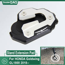 Soporte lateral de pie de pata de cabra para motocicleta, placa de soporte de almohadilla de extensión para HONDA Goldwing GL1800, nuevo, 2018 2024 - compra barato