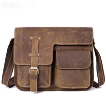 Men's Bag Genuine Leather Men's Shoulder Bag for Men Crazy Horse Men's Designer Messenger Bags Man Satchels Handbags 2024 - buy cheap
