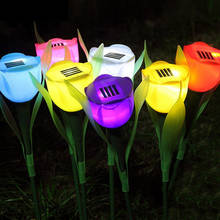 Lâmpada solar de tulipas, 8 cores para áreas externas, jardim, gramado, flor, luz solar, à prova d'água, luzes de natal, decoração de paisagem, caminho, quintal