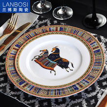 European Fine Bone China Western Dish Plates Beautiful Ceramic Tableware Hotel Decorative Plate For Dessert,Steak,Snack,Cake 2024 - buy cheap