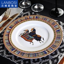 Plato de porcelana China de hueso fino europeo, vajilla de cerámica hermosa, Plato decorativo de Hotel para postre, carne, aperitivo, pastel 2024 - compra barato