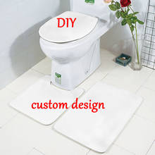 Tapete de banheiro com estampa 3d, faça você mesmo, tampa, vaso sanitário, conjunto de tapetes, drop shipping 2024 - compre barato