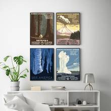 Pintura en lienzo Vintage del Parque Nacional de EE. UU., carteles e impresiones de viaje en América, imágenes artísticas de pared para decoración del hogar de la sala de estar 2024 - compra barato