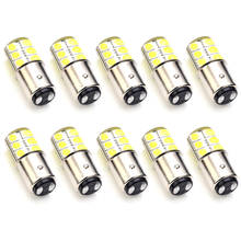 10pcs 1157 P21/5W Bay15d S25 LED Silica Gel COB Automobile Lamp Bulb 12V LED SMD Brake Stop Parking DRL Light White Ship Free 2024 - buy cheap