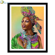 Cross Stitch African Black Women With Colorful bandana 5D Diy Diamond Painting Full Square/Round Drill Embroidery Kit Mosaic 2024 - buy cheap