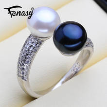 FENASY Pearl Jewelry Natural Pearl Rings For Women 925 Sterling Silver Party Dinner Luxury Vintage Ring With Double Pearl 2024 - buy cheap