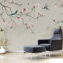 Custom 3D Wallpaper Murals Hand Painted Magnolia Flowers And Birds Photo Mural Living Room Sofa TV Background Wall Home Decor 2024 - buy cheap