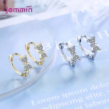 925 Sterling Silver Cute Heart Gold Crystal Earrings For Women Girls Wedding Trendy 2021 Fashion Jewelry Valentines Day Gift 2024 - buy cheap