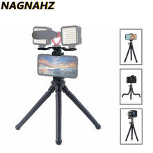Nago-tripé para telefone móvel tipo polvo, com suporte para microfone, luz led, flexível, para selfies, vlogging e streaming 2024 - compre barato