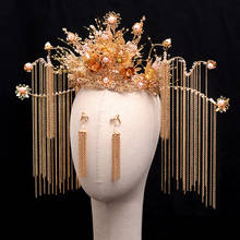 Tocado de novia chino, adornos para el pelo, borla, corona de Fénix, disfraz, accesorios de boda, venta al por mayor 2024 - compra barato