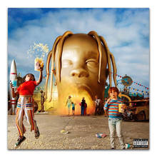 Pósteres e impresiones de Travis Astroworld 2018, cubierta de álbum de música Rap, Póster Artístico de pared, pintura impresa en lienzo para decoración del hogar 2024 - compra barato