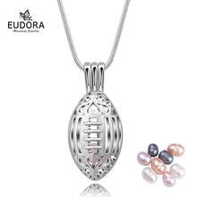 EUDORA Pearl Necklace Wish Boxes Natural Freshwater Pearl Pendant Women shell Cage Holder Necklace Oyster for birthday Gift K269 2024 - buy cheap