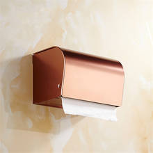 Ouro rosa caixa de papel higiênico espaço alumínio banheiro suporte rolo papel à prova dwaterproof água suporte tecido quadrado SZ-PH21021601 2024 - compre barato