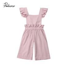 2019 Baby Summer Clothing Kids Baby Girl Overalls Wide Romper Sleeveless Ruffle Solid Romper Jumpsuit One-Pieces Sunsuit Clothes 2024 - buy cheap