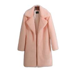 Fur coat female mid-length coat new fashion lapel long-sleeved women thick imitation mink fur plush coat elegant women coat G932 2024 - buy cheap