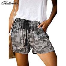 Shorts casuais de cintura alta, modelo feminino, calções de verão para mulheres, com cintura alta, elástico 2024 - compre barato