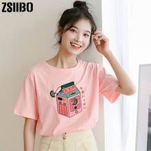 women t-shirt version solid color pink style wild cute shirt printing series short-sleeved tops tshirt tees clothes Harajuku 2024 - buy cheap