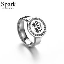 Spark Luxuary обручальные кольца из нержавеющей стали с цирконием, полое Дерево жизни, обручальное кольцо для женщин, подарок на день Святого Валентина 2024 - купить недорого