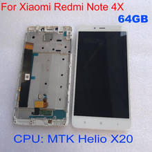 Good Work LCD Display Panel Touch Screen Digitizer Assembly with frame For Xiaomi Redmi Note 4X 4GB 64GB MTK Helio X20 Phone 2024 - buy cheap