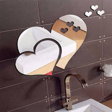 3D зеркало любовь сердца наклейки на стену Наклейка настенные художественные съемные комнаты вечерние свадебные домашний декор Туалет наклейки для стола 2024 - купить недорого