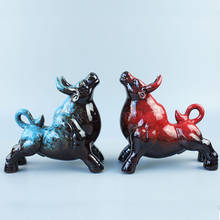 Nordic Ceramics Bull Sculpture Abstract Cattle Statue Animal Figures Morden Home Decoration Living Room Office Desktop Ornaments 2024 - buy cheap