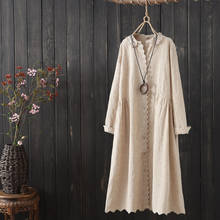 Japanese female literary cotton lace embroidery dress   spring new   long sleeve dress mori girl 2024 - buy cheap