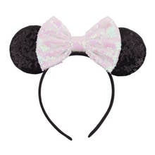 Disney 1Pcs Baby Girl Mickey Hair Accessories Headband Sequin Bow Fashion Party Hair Accessories Headband 2024 - buy cheap