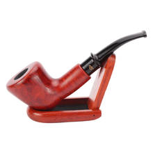 Tobacco Smoking Pipe Briar Herb Smoke Wood Grain Pipes 14.8cm Classic Briar Bent Tobacco Wood Pipe For Smoking Accessories 2024 - buy cheap