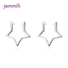Top Quality Hollow Star Clip Black Earrings for Women 925 Sterling Silver Non-porous Cartilage Ear Clip Girl Party Jewelry 2024 - buy cheap