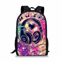 New Printing Headphones Students School Bags Kids Mochila Infantil Pink Cute Girls Children Mochila Escolar Backpack For Boys 2024 - buy cheap