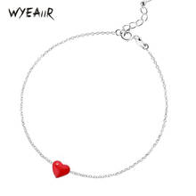 WYEAIIR Valentine's Day Gifts Romance Sweet Hearts Cute Simple Fresh 925 Sterling Silver Female Resizable Bracelets 2024 - buy cheap