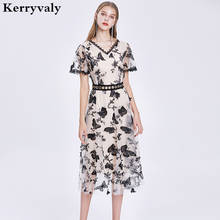 Summer Three-dimensional Butterfly Embroidered Dress Vestidos Casual Mujer 2022 Elegant Women Retro Midi Party Dress K6632 2024 - buy cheap