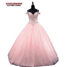 Pink Luxury Ball Gown Quinceanera Dresses Formal Plus Size Sexy Party Dress Crystal Beaded Vestidos De Debutante Gowns Ballkleid 2024 - buy cheap