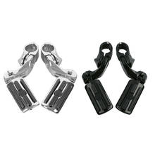 Motorcycle 1.25" 32mm Short Angled Adjustable Highway Foot Pegs Peg Mount For Harley Yamaha Honda Suzuki Road King Street Glide 2024 - buy cheap