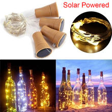 Solar Powered Wine Bottle Cork Festival Outdoor Light Garland Lights Outdoor Fairy Light 1M/2M Shaped LED Copper Wire String 2024 - buy cheap