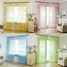 100x200cm Wear Rods Voile Window Curtain Morning Glory Polyester Translucent Curtain Tulle Drape Living Room Home Decor Sheer 2024 - buy cheap